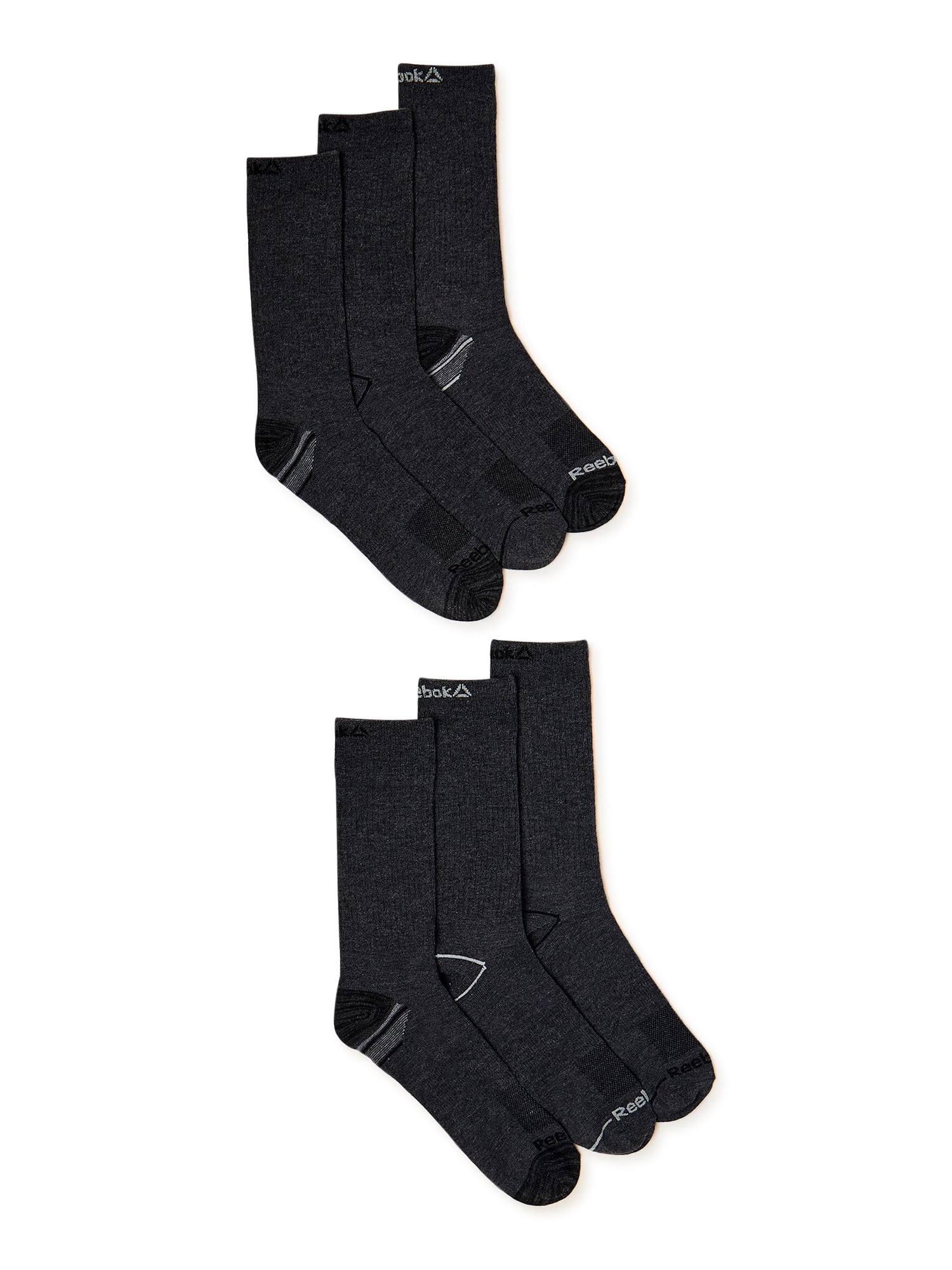Reebok Men's Pro Series Flatknit Crew Socks, 6-Pack
