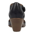 thumbnail image 2 of EASY SPIRIT Womens Black Shock Absorbent Cushioned Arch Support Button Accent Clarice Block Heel Leather Pumps 10 W, 2 of 4