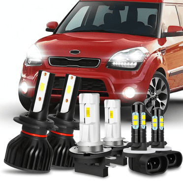 For 2012-2013 Kia Soul LED Headlight Bulbs High Low Beam Fog Light Bulbs 6pcs