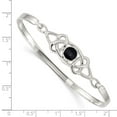 thumbnail image 5 of 925 Sterling Silver Black Onyx Flexible Bangle Bracelet, 5 of 5
