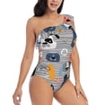 thumbnail image 5 of Balery Dog One Shoulder Swimsuits for Women Ruffle Swimsuits Tummy Control One Shoulder Bathing Suits-XX-Large, 5 of 8