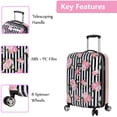 thumbnail image 2 of Betsey Johnson Designer 20 Inch Carry On - Expandable ABS  PC Hardside Luggage - Lightweight Durable Suitcase With 8-Rolling Spinner Wheels for Women Stripe Roses 20in Stripe Roses, 2 of 7