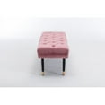 thumbnail image 7 of Velvet Ottoman Bench, Modern Button-Tufted Upholstered Bedroom Benches,End of Bed Bench with Gold Base for Entryway Living Room Dining Room, Pink, 7 of 7