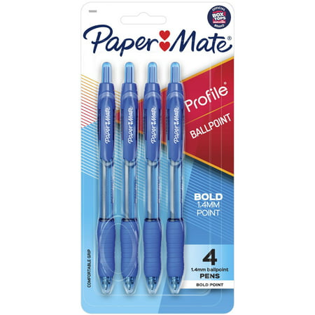 Paper Mate Profile Retractable Ballpoint Pen Bold Point 1.4 mm Blue 639118