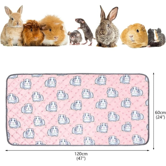 Waterproof Guinea Cage Liner with Cute Digital Print, Large Size Reusable Bedding for Small Pets
