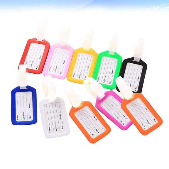 HEATSHAKING 10Pcs Assorted Color Luggage Id Tag Durable Baggage Tag for Suitcase and Travel Bags