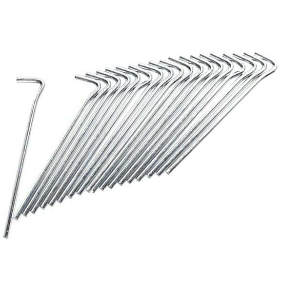 Wideskall 20 Pieces Heavy Duty Galvanized Steel Tent Pegs, Garden Fence Edging, Camping Stakes, Landscape Stakes, Tent Spikes