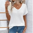 thumbnail image 4 of Lumivie Halter Tops For Women With Built In Bra V Neck Funny Tshirts Shirts For Women Beer Black Blouses For Women Dressy Casual Loose Womens T Shirts Casual White, 4 of 6