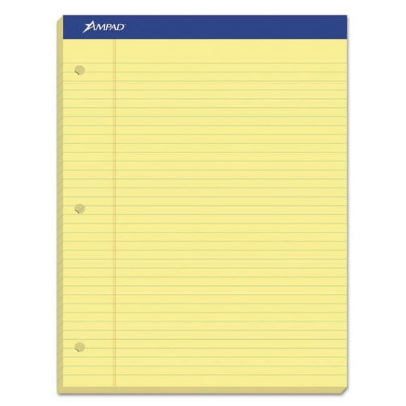 "Double Sheet Pads, Wide/legal Rule, 100 Canary-Yellow 8.5 X 11.75 Sheets | Bundle of 2 Pads"