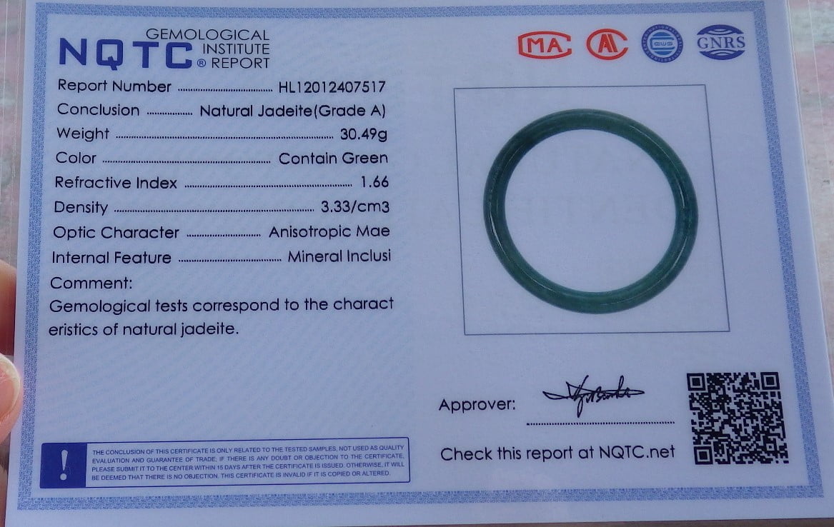 Icy Green Natural A JADE Jadeite Circle Bangle Bracelet 57 mm 683845 TN