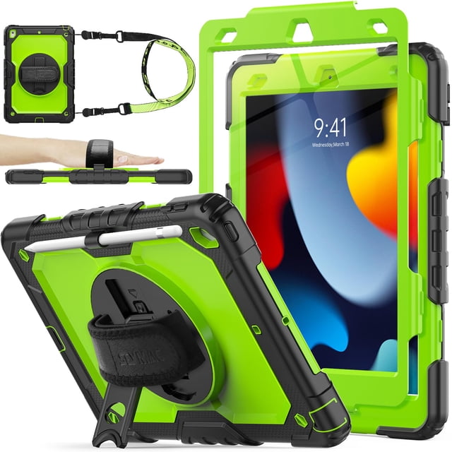 Funda SEYMAC de serie para iPad de 9ª, 8ª y 7ª generación de 10,2 pulgadas con accesorios