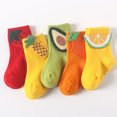 thumbnail image 1 of 5 pairs Cute Fruit Baby Socks Toddler Cotton Ankle Socks Boys Girl Unisex Spring Loose Socks Indoor Socks for Child, 1 of 5
