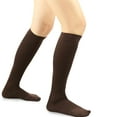 thumbnail image 3 of TeeHee Microfiber Compression Knee High Socks with Rib 3-Pack (Small (8-9), Brown), 3 of 5