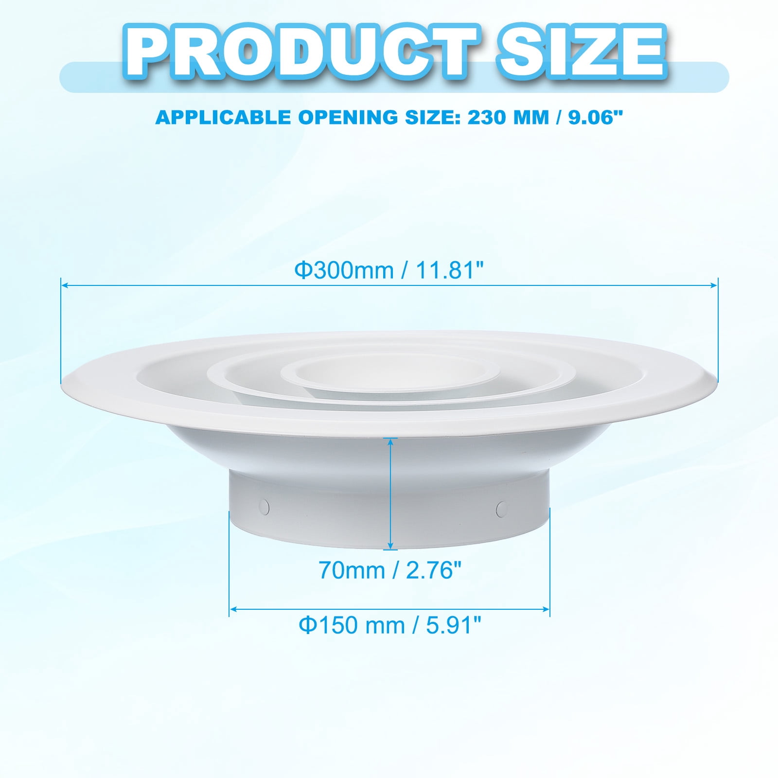 6" Round Air Vent, Aluminum Ceiling Diffuser Air Supply or Exhaust Ventilation HVAC Air Conditioning Duct Cover