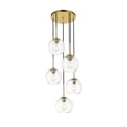 thumbnail image 3 of Baxter 5 Lights Brass Pendant With Clear Glass, 3 of 5
