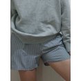 thumbnail image 3 of Komoo Boxers for Women Aesthetic Elastic High Waisted Striped Plaid Print Pajamas Shorts Sleepwear, 3 of 6