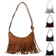 thumbnail image 3 of Women Shoulder Bag Fashion New Pattern Tassel Decoration Retro Casual Large Capacity Zipper Practical Messenger Bag, 3 of 5