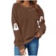 thumbnail image 2 of Ailaofu Women's Ghost Skull Crop Sweatshirt Fall Halloween Long Sleeve Pullover Spooky Season Sweatshirt, 2 of 4
