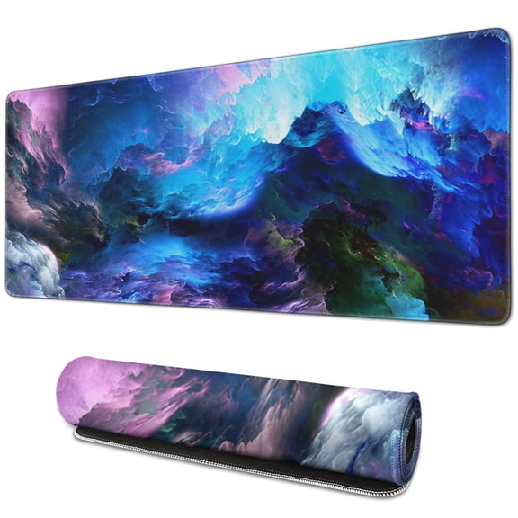 Enter the Gaming Universe with our Dazzling Galaxy Mouse Pad. Large Non-Slip Rubber Base, Stitched Edges for Durability. Ideal as a Keyboard Mat & Desk Pad - 31.5x11.8in.