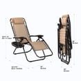 thumbnail image 3 of Nazhura Adjustable Zero Gravity Chair with Pillow and Cup Holder - Set of 2 Khaki, 3 of 8
