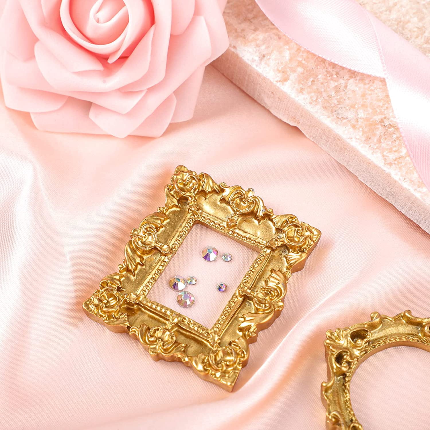 2x3 Inch Display Frames Set Of 2 Vintage Jeweled Mini Picture Frames ...