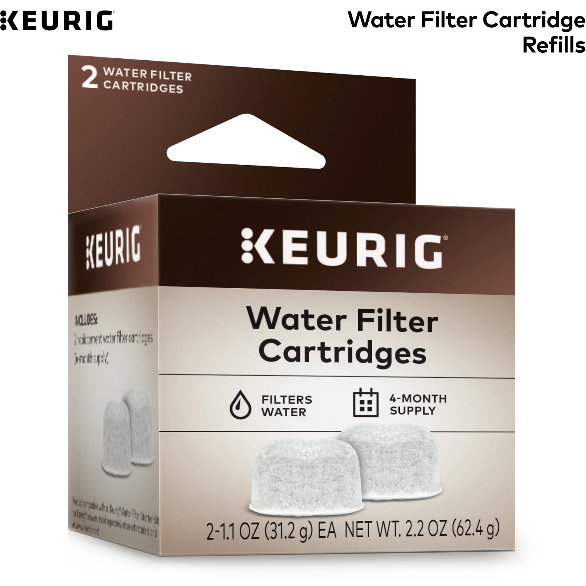 2 Pack Water Filter Cartridges 1 Replacement Coffee Filter Set for Keurig K-Cup 