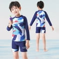 thumbnail image 2 of Gelikeya Toddler Swimsuit Size 4-5 Swimwear Sets Bathing Suit Long Sleeve Toddler Bathing Suit Boy (Toddlers, D13 Blue, 4-5 Years), 2 of 7