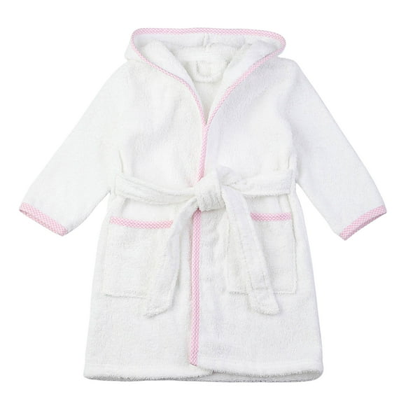 WEAIXIMIUNG Toddler Kids Baby Boys Girls Solid Bathrobes Hooded Warm Flannel Night Robe Sleepwear Cute Warm Pajamas Robe 6Y