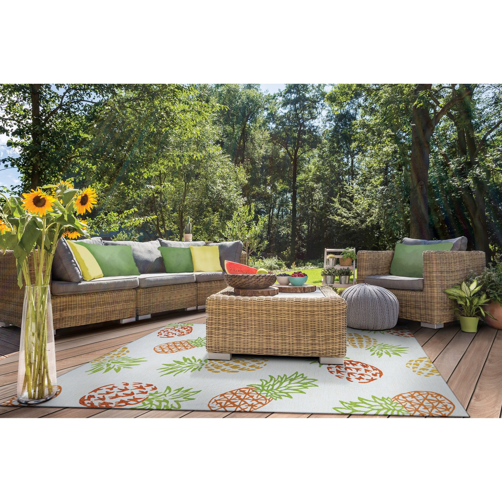 Couristan Covington Pineapples Sand Indoor Outdoor Runner Rug Walmart Com Walmart Com