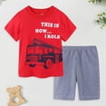 thumbnail image 2 of Infant Boy Pajamas Set Tree T-Shirt Shorts 4-5 Years 5-6 Years 6-7 Years Lightweight Breathable Cotton Jersey Pullover Everyday Play Skin Friendly (5-6 Years,Red), 2 of 5