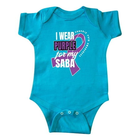 

Inktastic Chronic Pain I Wear Purple For My Saba Gift Baby Boy or Baby Girl Bodysuit