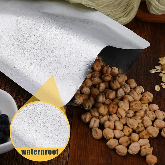 (50) 1 Quart Mylar Vacuum Sealed Bags Smell Proof Long Term Storage Pouch 6"X 9"