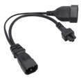 thumbnail image 2 of Y cable de enchufe de alimentació del divisor, 1 pasteles c14 macho a eu4.0 cable de adaptador femenino ofc pvc para empresas, 2 of 7