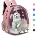 thumbnail image 3 of Portable Pet Travel Backpack, Breathable Backpack for Dogs, Cats, Puppy, , Waterproof, Transparent, Breathable, Rucksack , Pink, 3 of 8