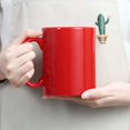 thumbnail image 5 of Taza de café de cerámica extragrande de 12 oz, taza de té súper grande de porcelana clásica con asa para la oficina y el hogar, color rojo, 5 of 5