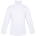 thumbnail image 1 of Girls' Basic Long Sleeve Turtleneck Cotton T-Shirt 2T White, 1 of 2