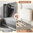 thumbnail image 4 of Pinmoco Upholstered Headboard for Full Bed, Height Adjustable and Memory Foam Arc-shaped Head Board, White, 4 of 9