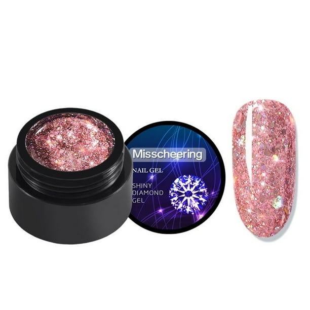 Esmalte de uñas en gel transparente para esculpir uñas, para decoración de uñas, con purpurina, 8 colores brillantes, 5 ml