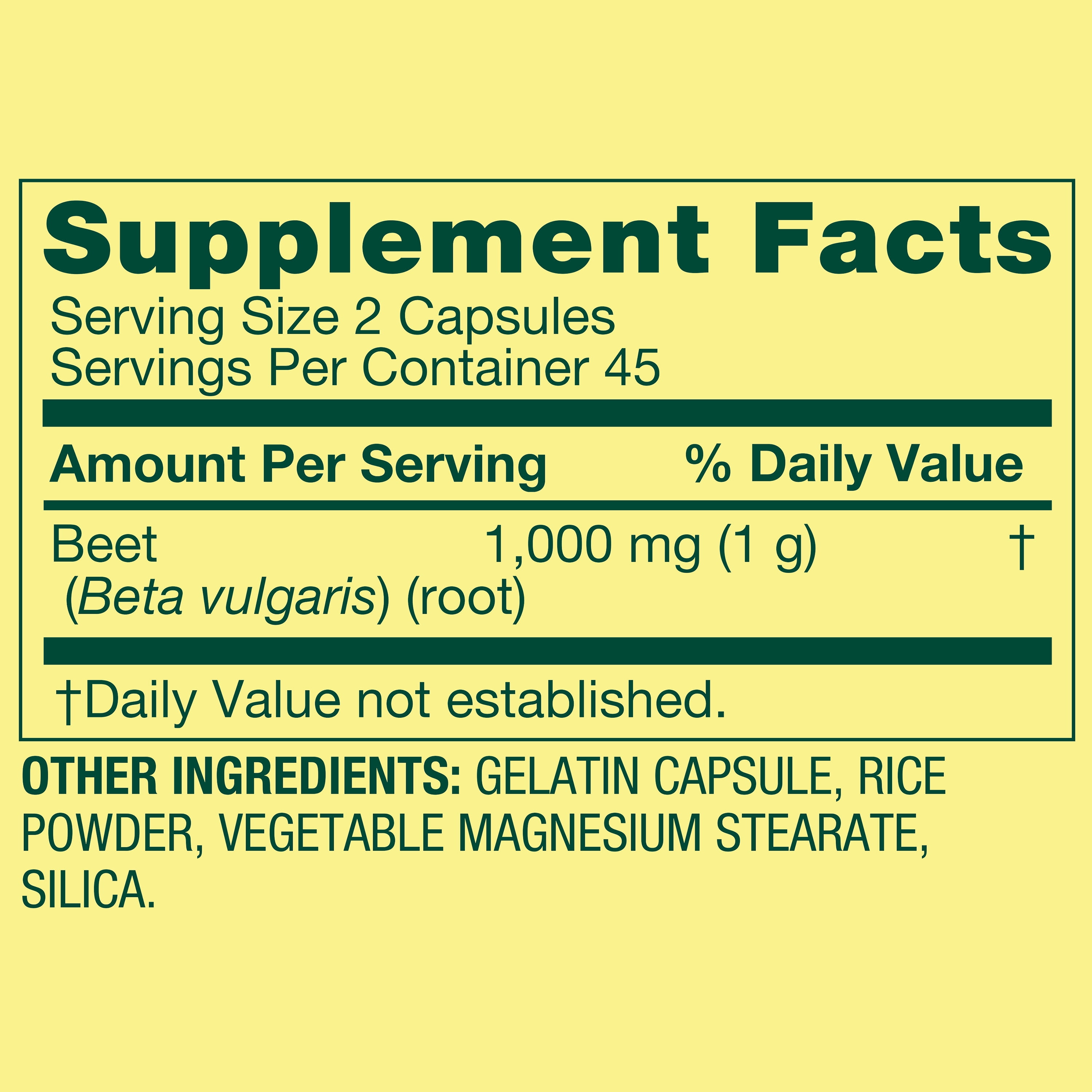 Spring Valley Beet Root Dietary Supplement, 1000 mg, 90 Count