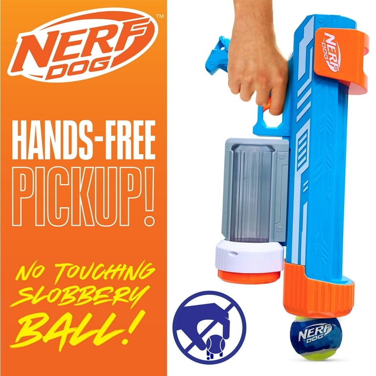 Nerf Dog 18 inch Distance Blaster Ball Launcher with Canister and