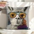 thumbnail image 5 of Llama sunglasses tassel Linen toss pillowcase Decoration pillowcase Gift preferred 24x24" Cushion cover 1 set Sofa pillowcase Sofa bedroom living room car, 5 of 6