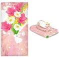 thumbnail image 7 of GZHJMY 3-Piece Towel Set,Floral Pattern Bath Towel Sets, 1 Bath Towel, 1 Hand Towel, 1 Washcloth, Pink Tulip White Daisy Flower Absorbent Soft Towels Quick Drying for Bathroom, 7 of 7
