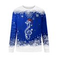 thumbnail image 4 of Chandails d'Automne d'Hiver Grande Taille pour Femmes Chandails de Noël pour Femmes Arbre de Noël Suéter Navideño Mujer Mignon Col Rond Chandails à Capuchon Amusants Bleu, 4 of 4