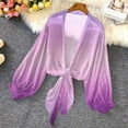 thumbnail image 2 of Weiqiqre Women Clothing Tie Front Tops Bow Sheer Lantern Long Sleeve Blouse Fashion Spring Summer Outfits, 2 of 7