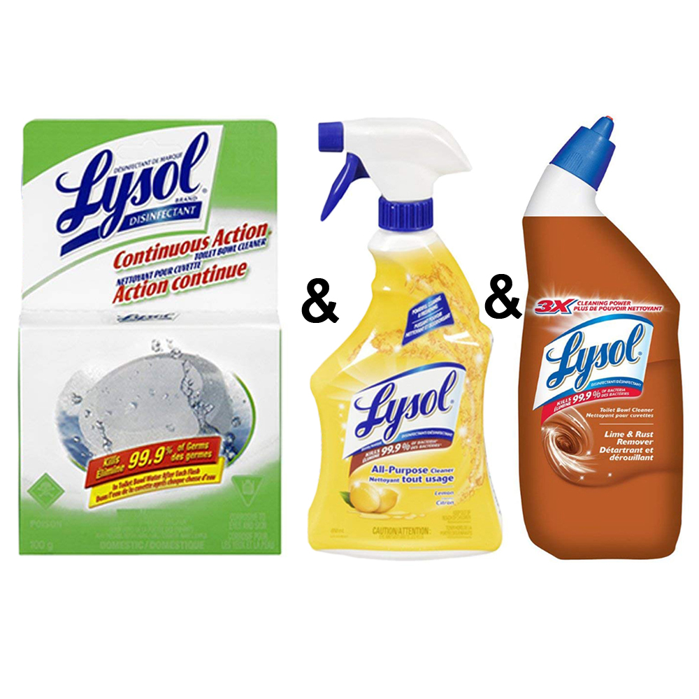 Lysol Toilet Bowl Cleaner Continuous Action Puck 100 g and Lysol All