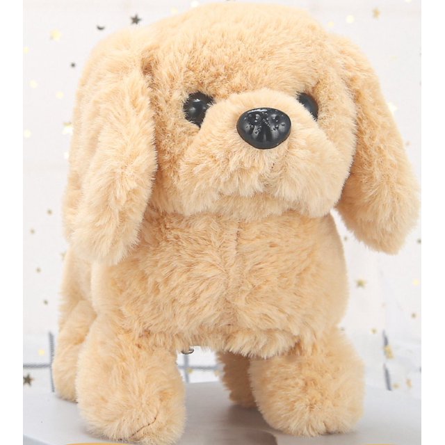 Cachorro de juguete de peluche, perro electrónico interactivo para mascotas: caminar, ladrar, menear la cola, estirar el animal de compañía para niños Sincero Electrónica