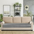 thumbnail image 2 of Housse de Coussin de Canapé en Cuir Extensible (Gris, Grand - Lot de 1), 2 of 7