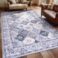 thumbnail image 2 of Jamfeel Modern Abstract Rugs for Living Room Retro Print Low Pile Washable Rug Non-slip Carpet Room Decor 6'x9' Blue, 2 of 6
