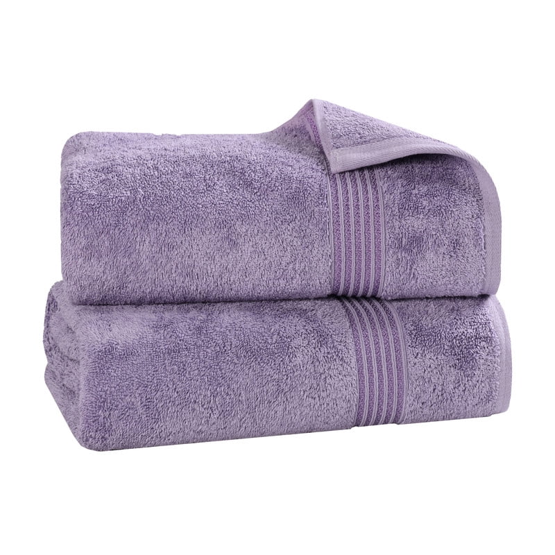 Superior Egyptian Cotton Absorbent Royal Purple Bath Sheet Set of 2