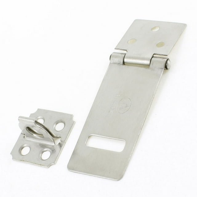 Unique Bargains 3.7' Long Cabinet Drawer Hardware Stainless Steel Padlock Hasp Staple Set